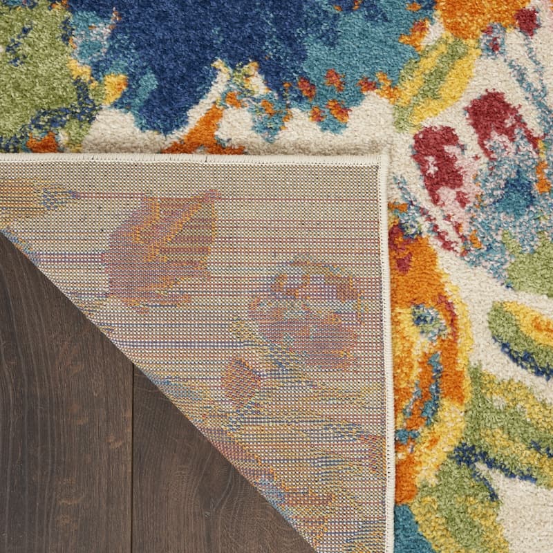Power Loomed Floral Traditional Woven Low Pile Durable Area Rug