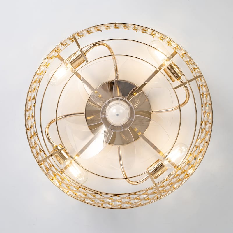 16.5"/19"/20" Vintage Distressed White Low Profile Ceiling Fan with Remote (7-Blade)