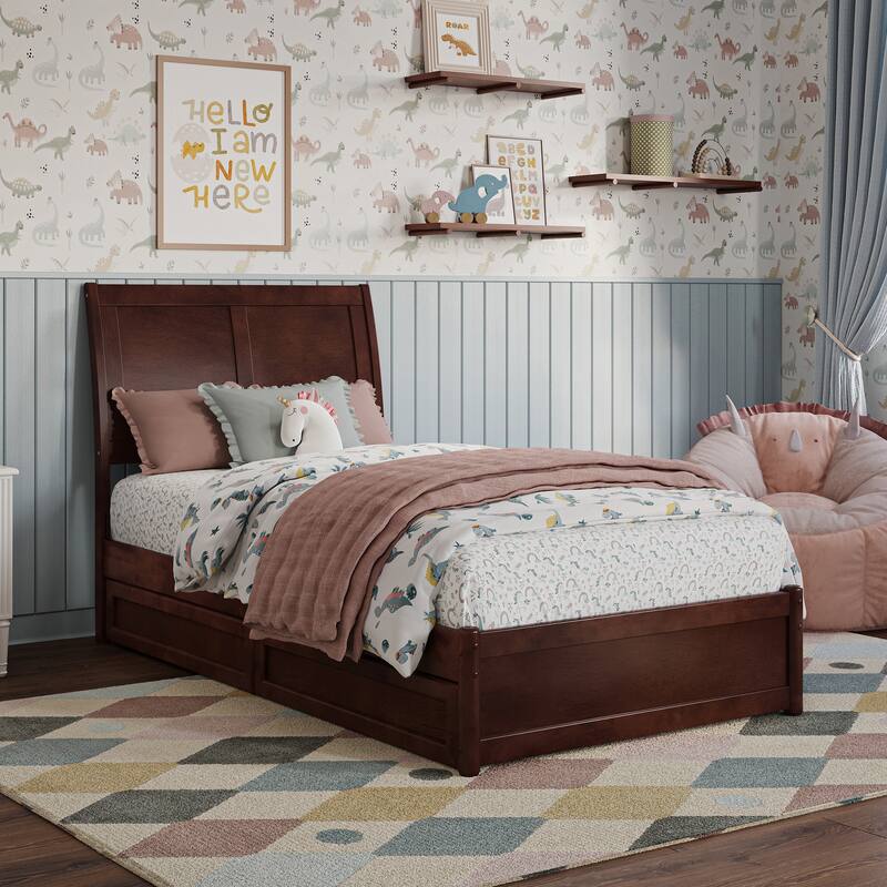 Andorra Platform Bed with Panel Footboard and Storage Drawers