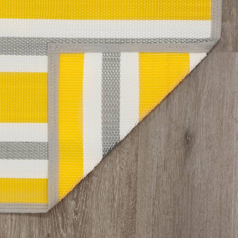 Lalune Beach Stripe Indoor Outdoor Area Rug