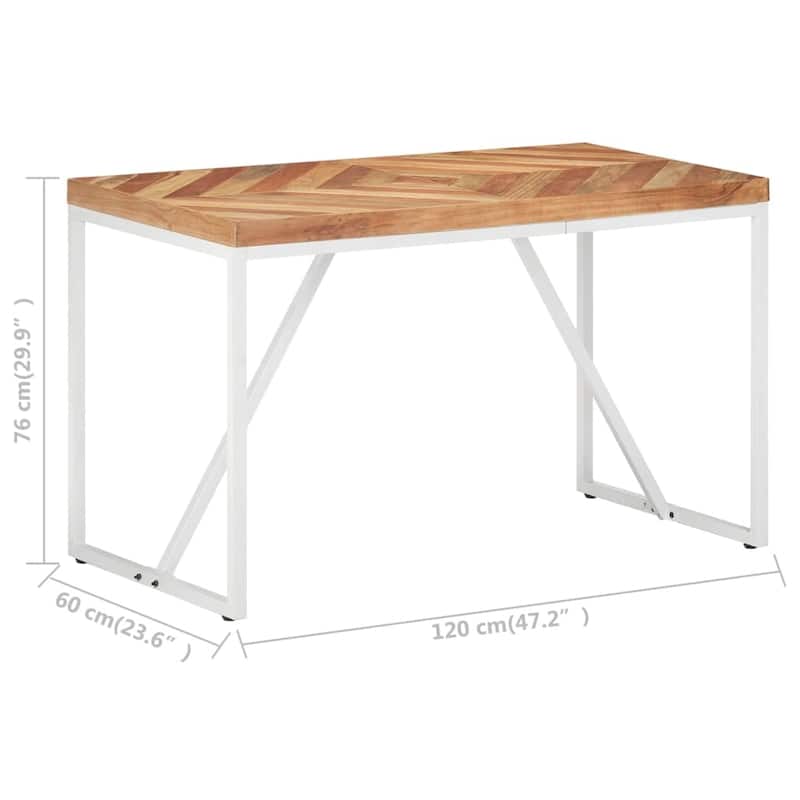 vidaXL Dining Table 47.2"x23.6"x29.9" Solid Acacia and Mango Wood