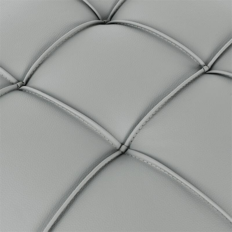 22" Anti-scratch Leather Storage Ottoman,Pet Friendly Entryway Bench