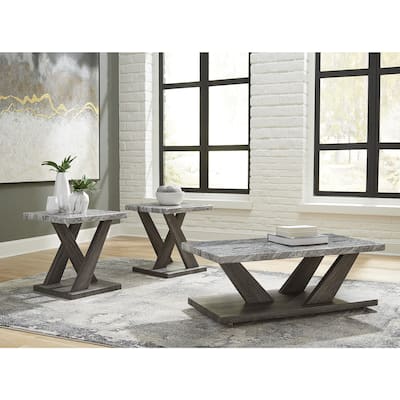 Signature Design by Ashley Bensonale Gray Table Set (Set of 3) - 48"W x 24"D x 18"H