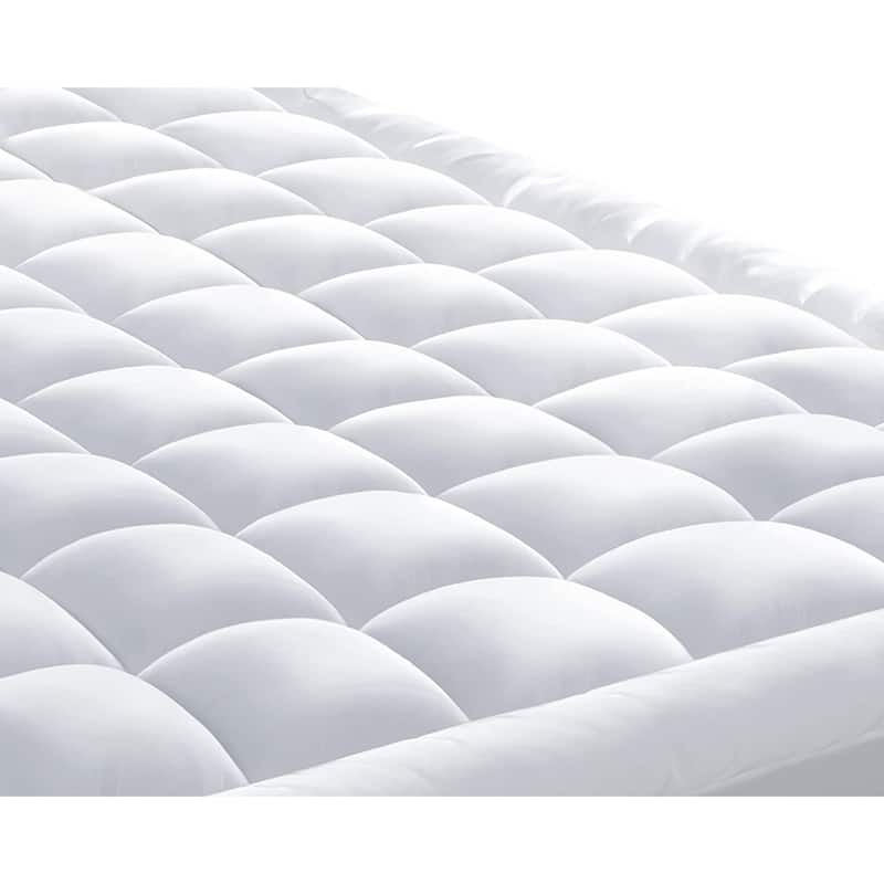Delara 100% Organic Cotton Mattress Pad, GOTS Certified Organic Cotton Shell, 1350 GSM Snow Down Alternative Fill, Ultra Soft