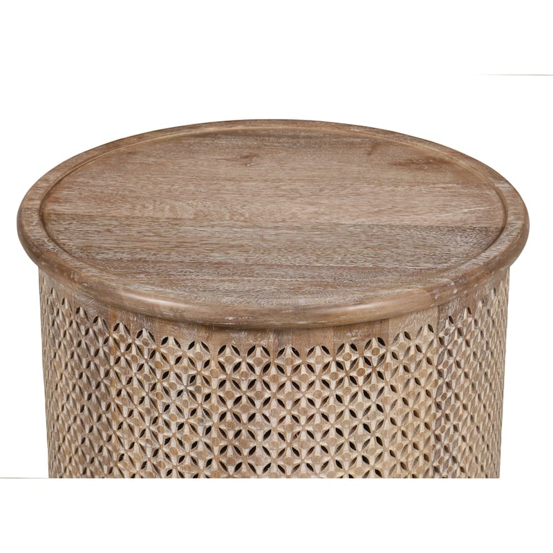 Sumter 23-inch Diameter Mango Wood Drum Coffee Table