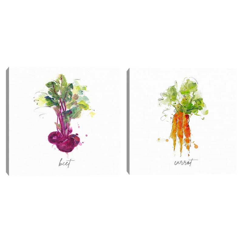 Sketch Veggies by Sally Swatland S/2 by Sally Swatland Canvas Art Prints
