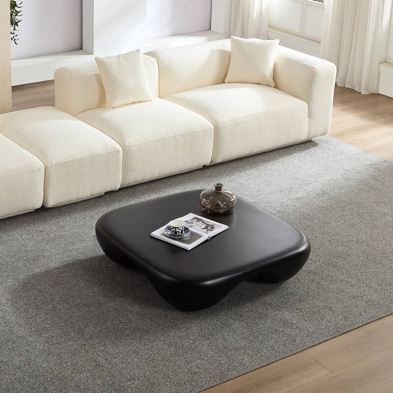 Modern Coffee Table Accent Table, Lightweight Center Table Sofa Side Table with Unique Geometric Design