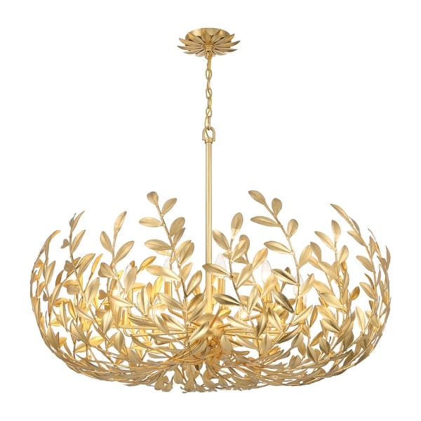 slide 2 of 7, Broche 12 Light Antique Gold Chandelier