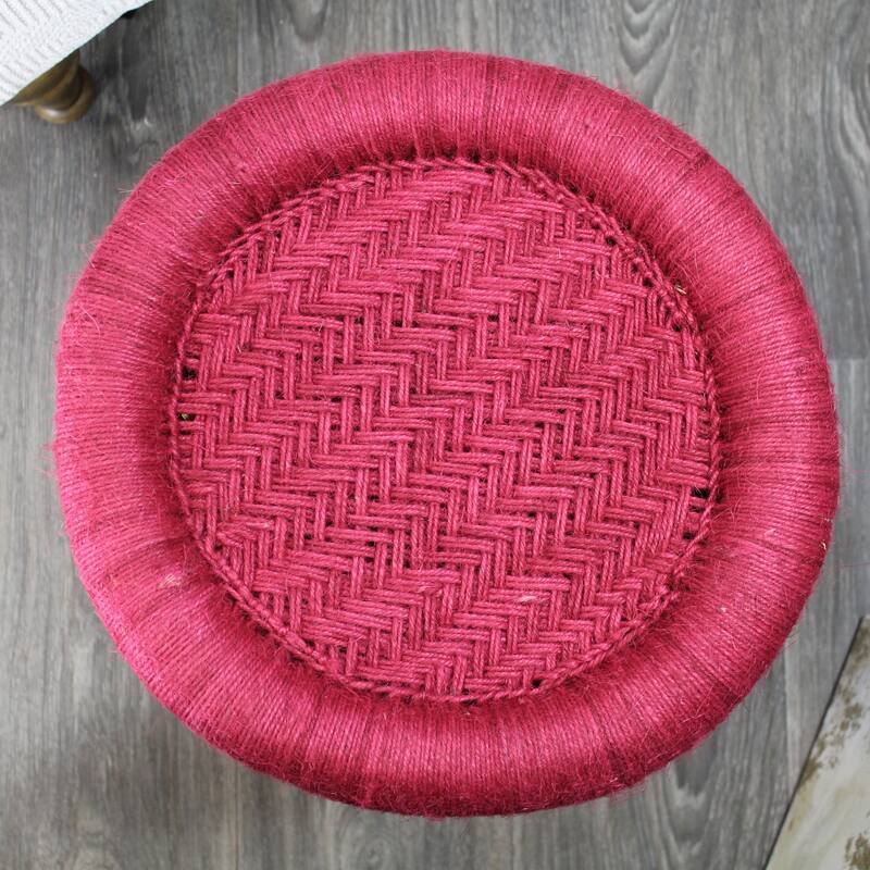 Natural Geo Moray Decorative Handwoven Jute Accent Stool