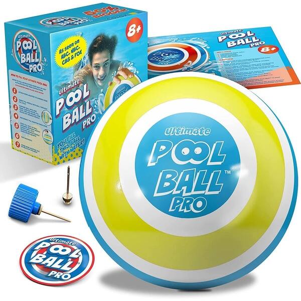 slide 2 of 5, Activ Life The Ultimate Pool Ball, Ultra-Durable & Bright, Yellow/Cyan 9 inches