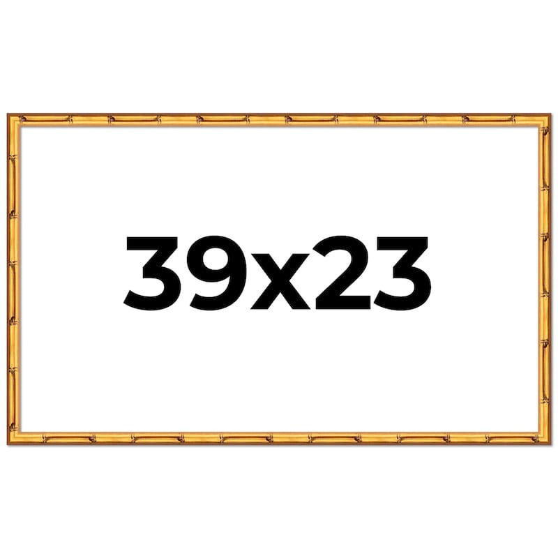 39x23 Frame Gold Bamboo Solid Wood Picture Frame | 1 Inch Moulding