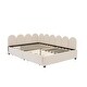 preview thumbnail 9 of 11, Beige Full Size Velvet Platform Bed Daybed with 2 Drawers