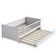 preview thumbnail 10 of 26, Wood Twin Size Platform Bed with Guardrail,Trundle and Open Fence Design,Kids and Baby