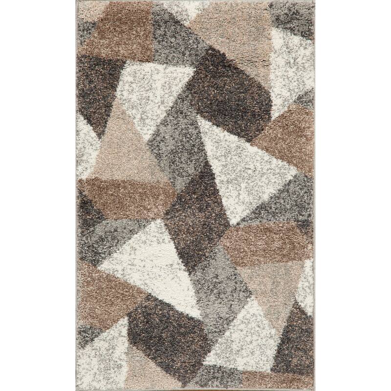 Bora Collection Abstract Geometric Triangle Area Rug - 2' X 3'