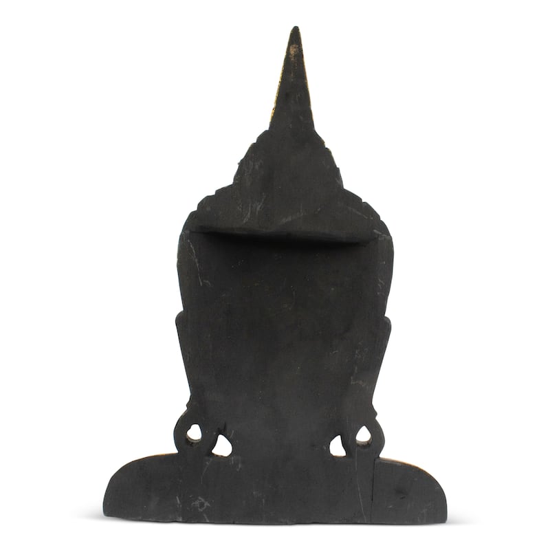 19" Gold Buddha Bust Hand Finished Decorative Sculpture, Zen Spiritual Home Accent