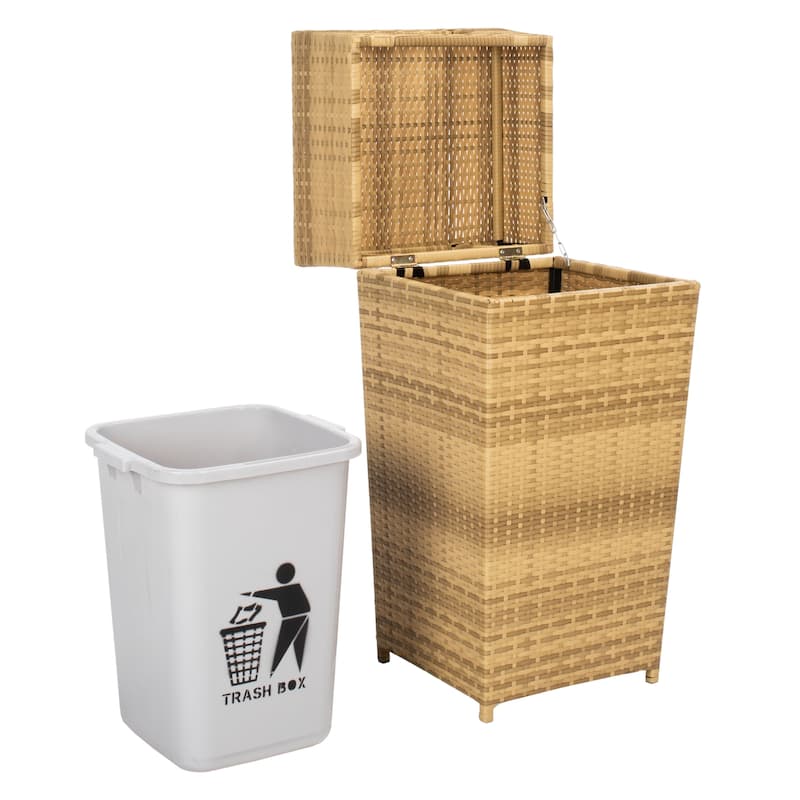 SAFAVIEH Outdoor Mazeli Trash Bin (Fully Assembled)