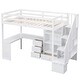 preview thumbnail 14 of 16, Loft Bed with L-Shaped Desk and Drawers Twin Size Kids Bed with Cabinet and Storage Staircase Kids Furniture, Gray