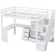 preview thumbnail 50 of 80, Multifunctional Wood Twin Size Loft Bed with L-Shaped Desk and Storage Staircase, Loft Bed Frame with Cabinet and Drawers