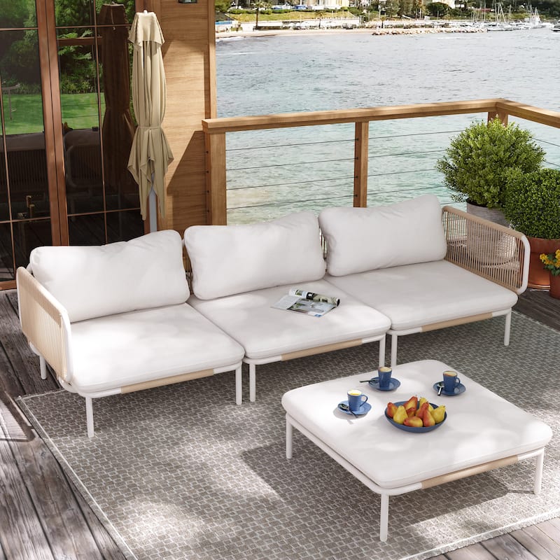 Pellebant Outdoor Sectional Sofa Patio Conversation Seating Set