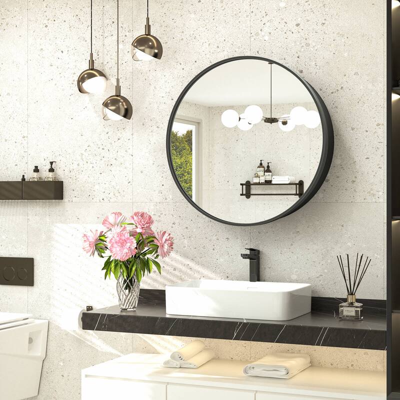 TokeShimi Round Medicine Cabinet with Mirror for Vanity
