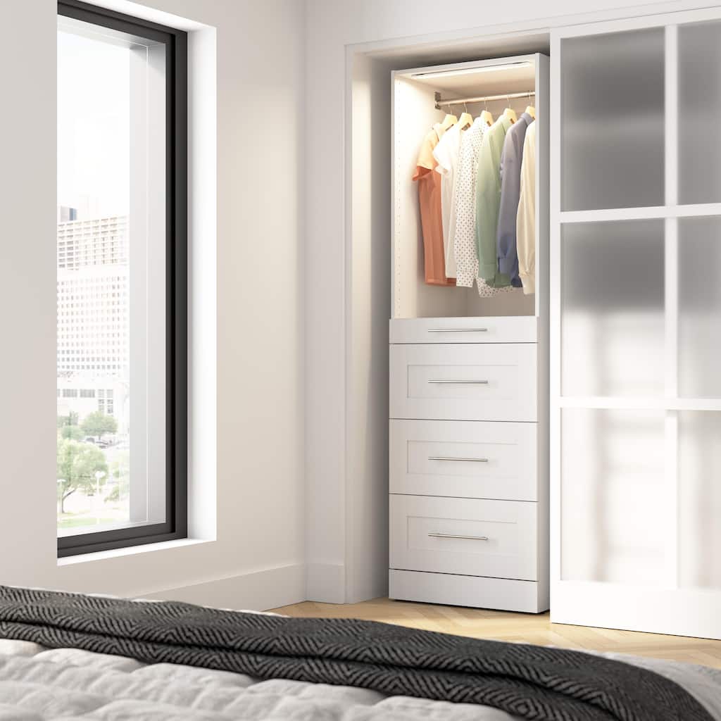 Bestar Florence 25W x 25D Closet System with 4 Drawers, Shaker