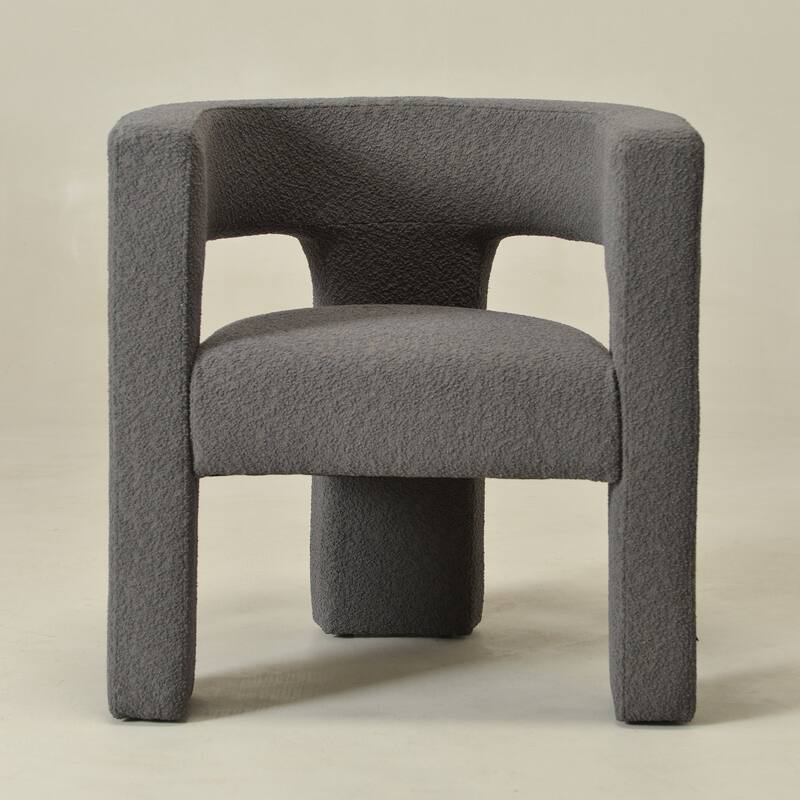 KINWELL 28" Wide Boucle Upholstered Square Armchair