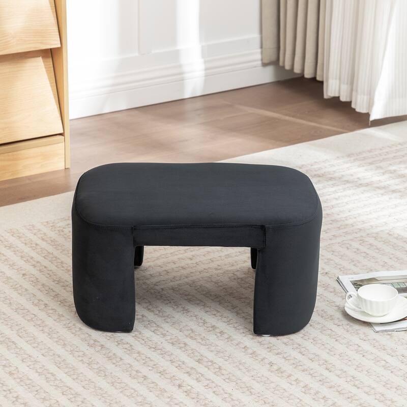 SEYNAR Modern Velvet Rectangle Accent Ottoman