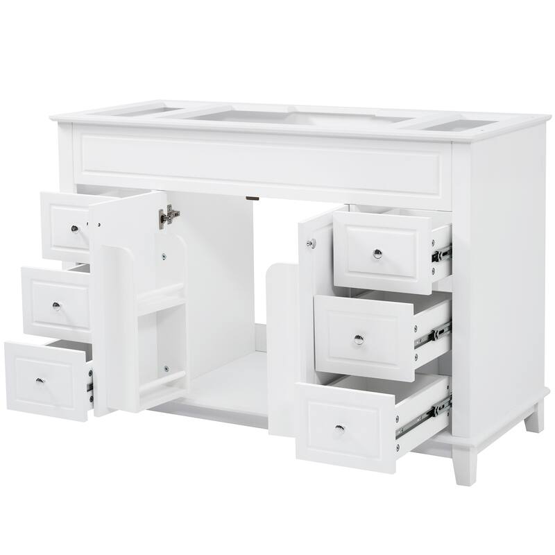 Christopher Knight Home - Classic 46" Bathroom Vanity Cabinet Only with Soft-Close Drawers & Pine Legs.