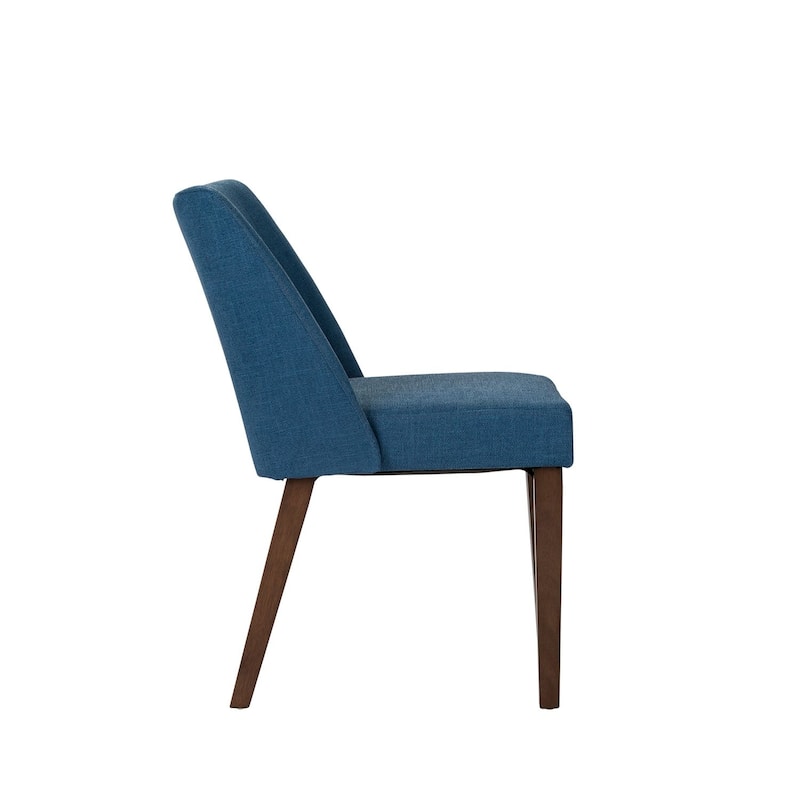 Space Savers Dining Chairs Set Walnut and Linen Upholstery 2 Piece - Various Colors
