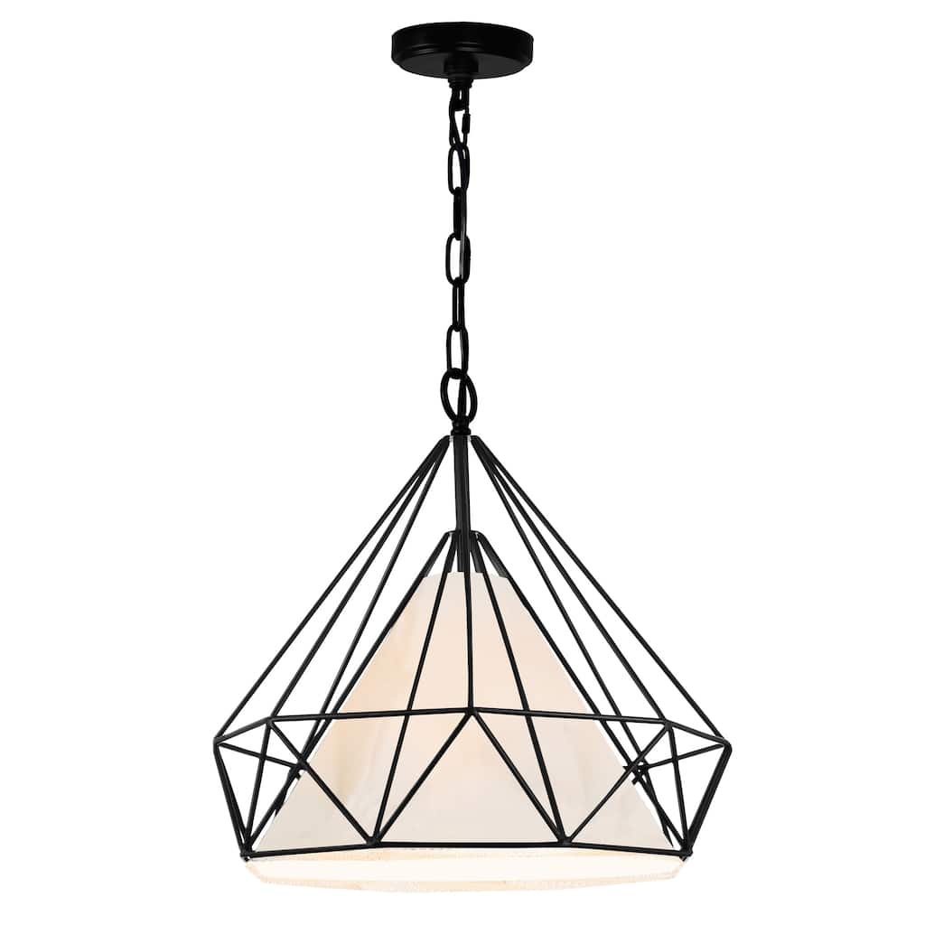 Diamond 1 Light 20in Black Down Pendant