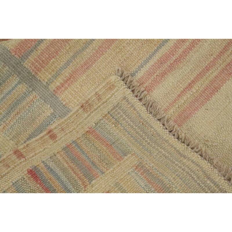 Hand Woven Oriental 100% Wool Carpet Southwestern Tribal Multi-Colored Kilim Area Rug - 4' 9'' X 3' 4''