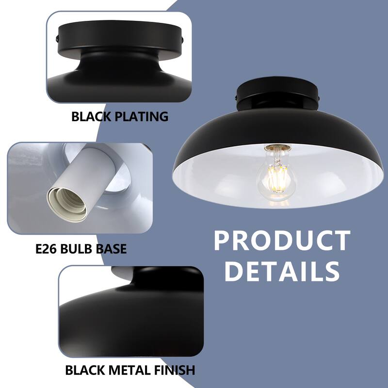 Semi Flush Mount Ceiling Light, Modern Ceiling Light Fixture for Kitchen Island Dining Room Foyer Hallway Porch Barn Loft