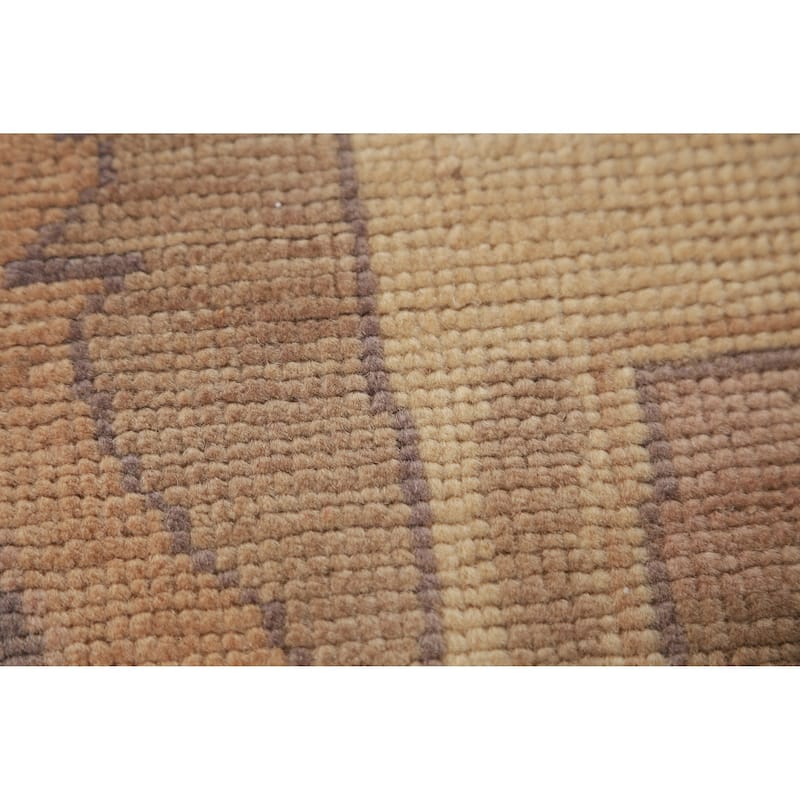 Hand Knotted Oriental 100% Wool Carpet Transitional Geometric Multi-Colored Oushak Area Rug - 5' 0'' X 3' 1''