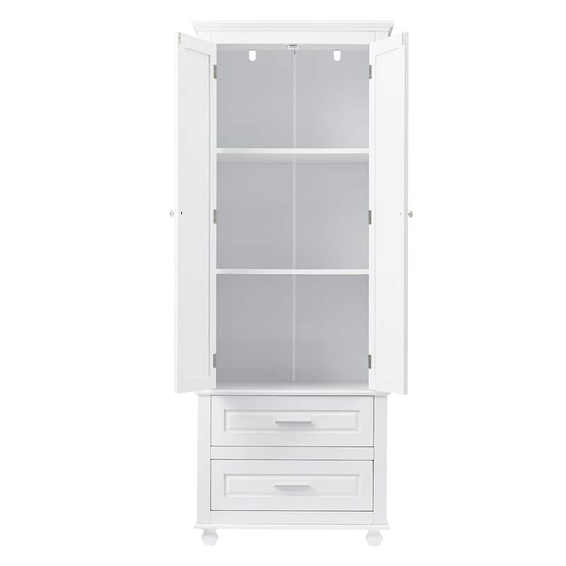 Tall Storage Cabinet with Two Drawers for Bathroom/Office - 24"x62.5"