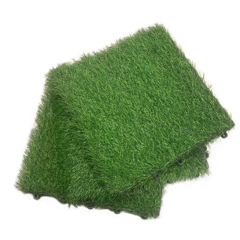 NOVO 4 PINS Grass Deck Tiles 11.18"x11.18" Acacia(30 Pack)