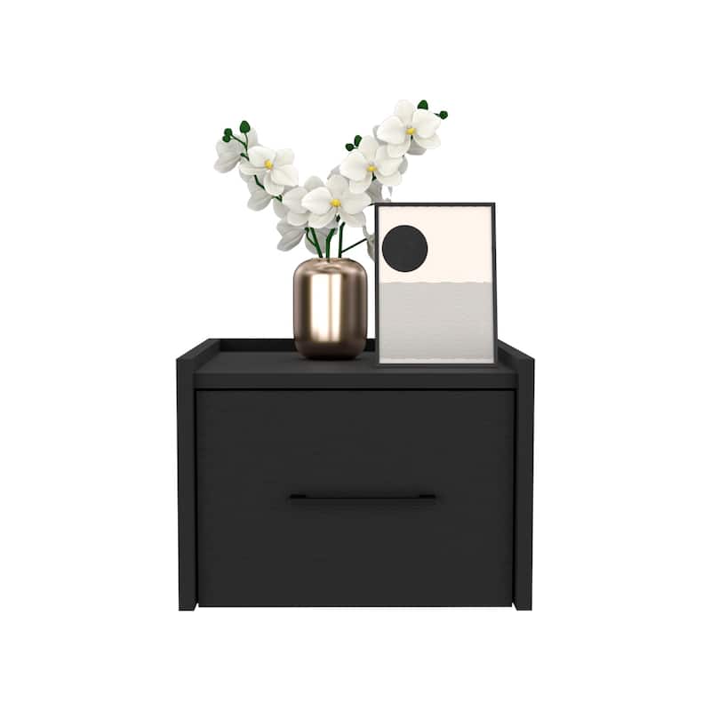 Floating Nightstand Calion, Bedroom, White,High quality and durable