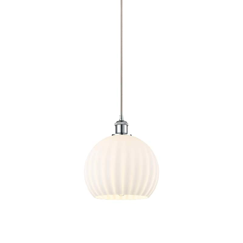 Innovations Lighting 516-1P-12-10 White Venetian Pendant White - Polished Chrome
