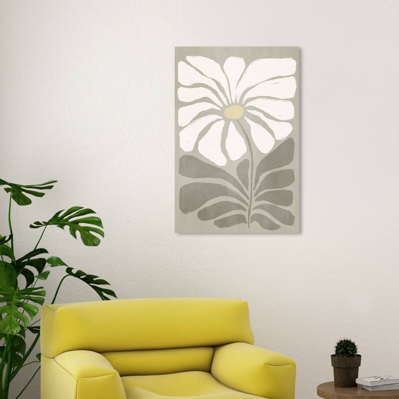 Wynwood Studio Canvas Floral and Botanical Minimalist Floral Cream White and Farmhouse Wall Art Canvas Print - 30 x 20