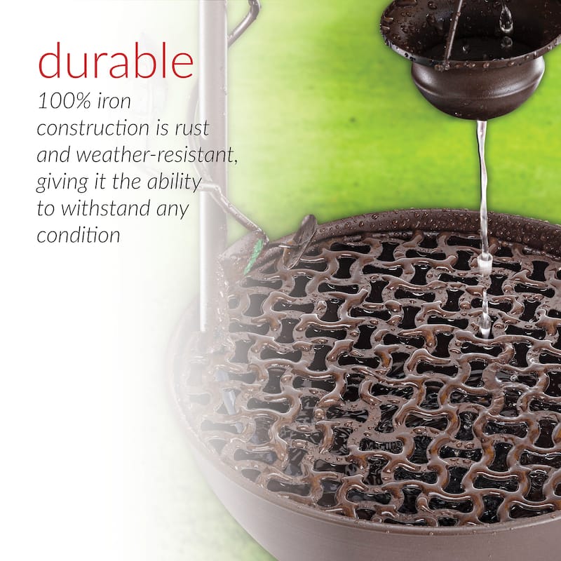 36-inch 6 Hanging Cup Tier Layered Floor Fountain