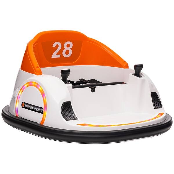 slide 2 of 16, Toddler Bumper Car Ride-On with Remote Control, 12V Electric Toy for Kids, 360-Degree Rotation & LED Lights Orange