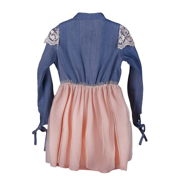girls denim and tulle dress