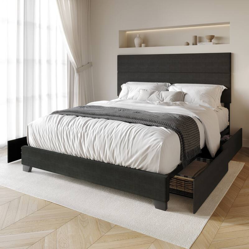 Clayfell Clayfell Kapaa Upholstered Storage Platform Bed