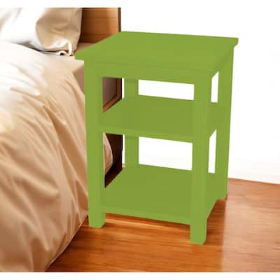 28" Green Solid Wood Nightstand