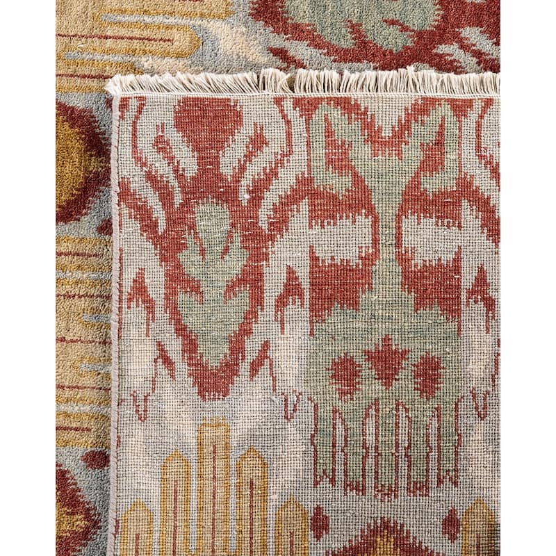 Ikat One-of-a-Kind Hand-Knotted Area Rug, Yellow - 8' 2" x 9' 10"
