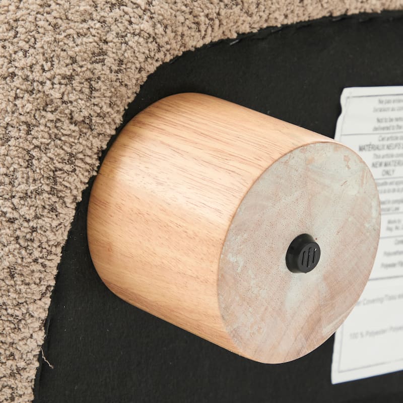 Christopher Knight Home - Modern Boucle Upholstered Accent Chair with Solid Rubberwood Legs