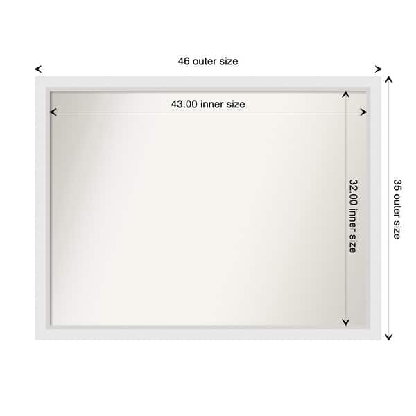 dimension image slide 48 of 93, Wall Mirror Choose Your Custom Size - Extra Large, Blanco White Wood