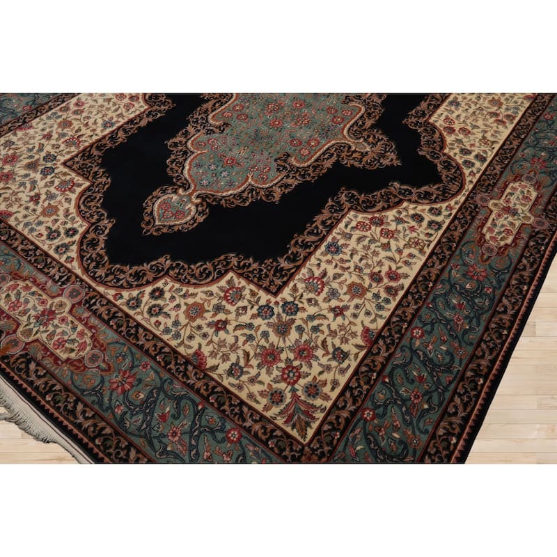 8x10 Hand Knotted Wool Pande Cameron Kerman Persian 300 KPSI Area Rug - 8' x 10'