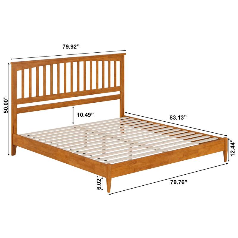 Becket Solid Wood Low Profile Platform Bed