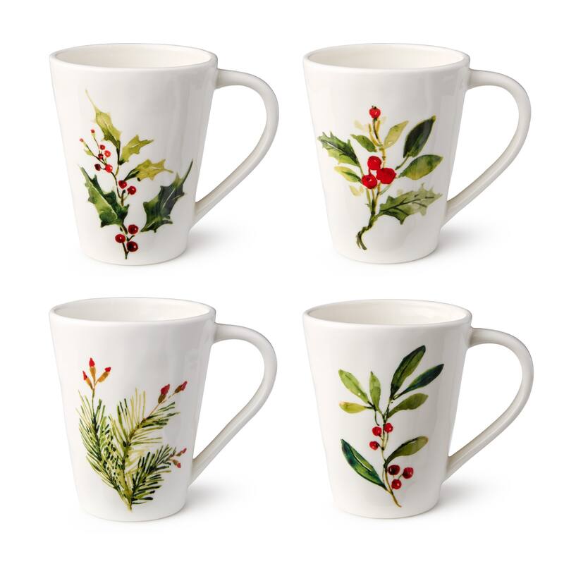 Certified International Holly And Vines Set of 4 Mugs 18 oz. asst.