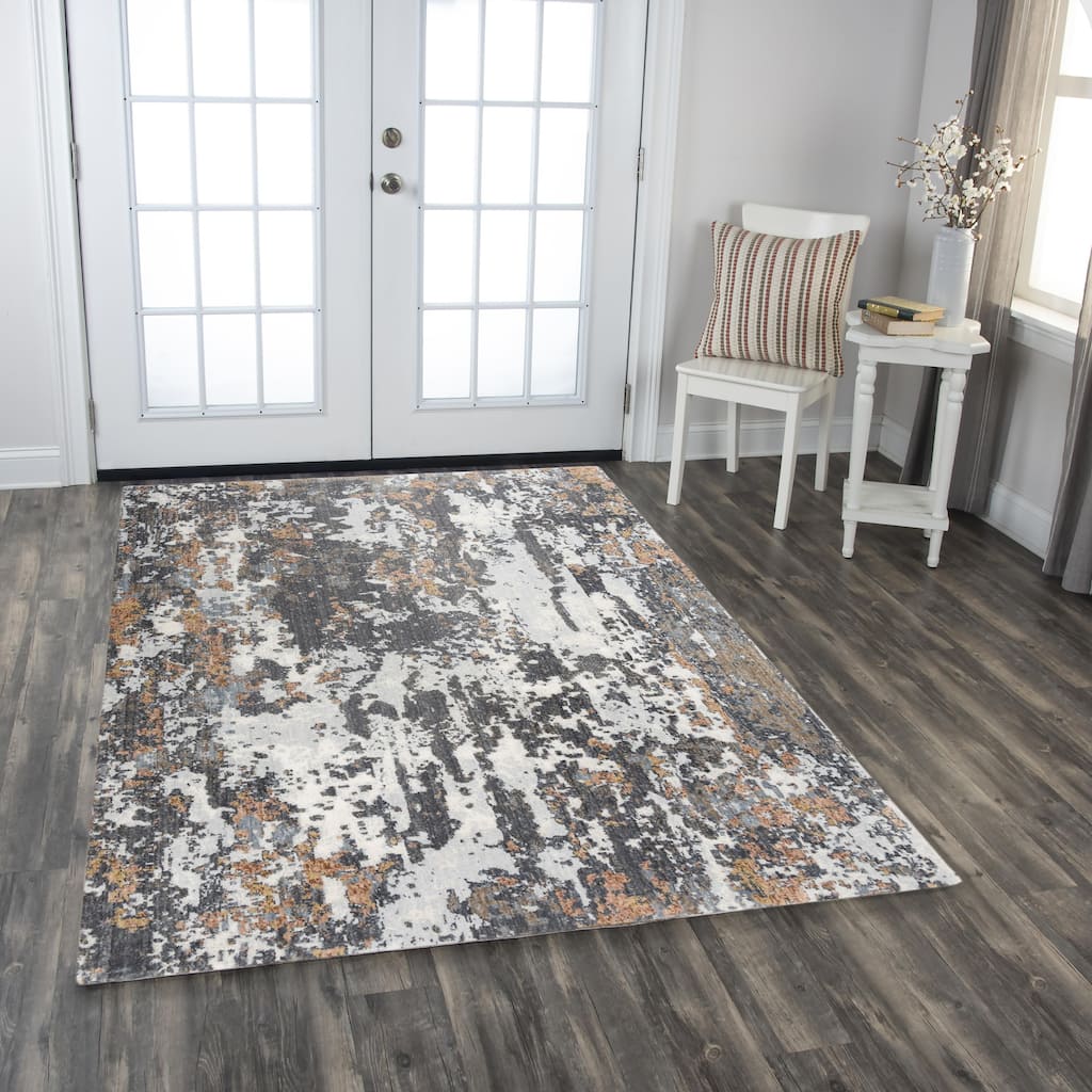 Alora Decor Lake Transitional Gray/Multi Recycled Polyester Area Rug